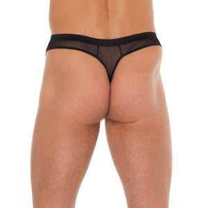 Mens Black GString With Penis Sleeve