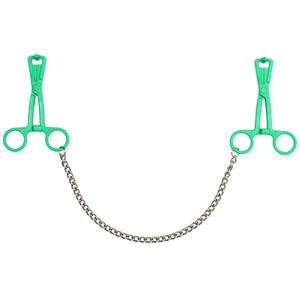 Green Scissor Nipple Clamps With Metal Chain