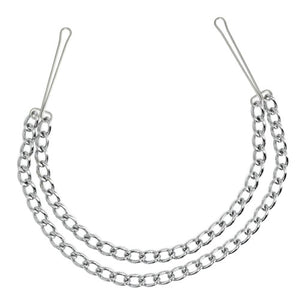 Silver Nipple Clamps With Double Chain